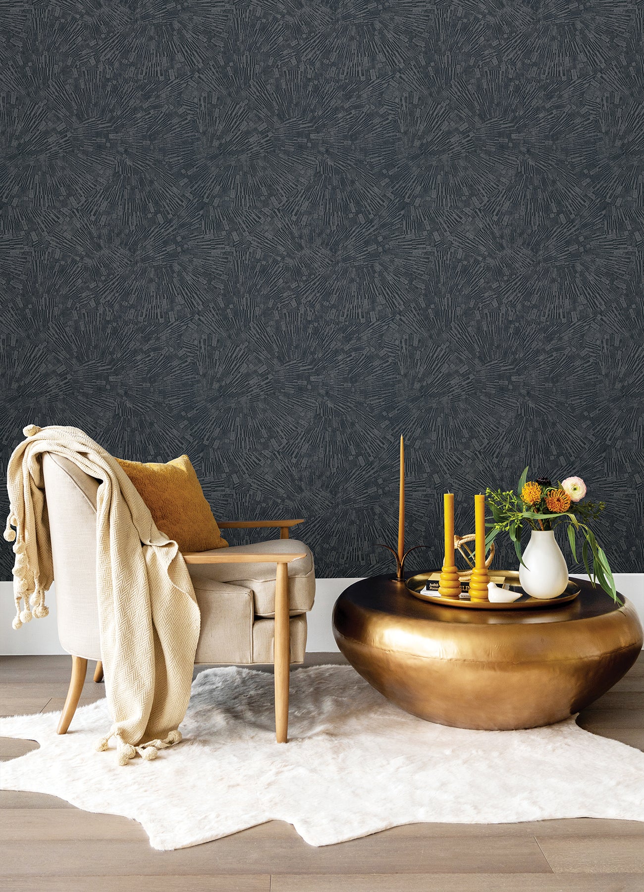 Advantage 4082-382032 Agassiz Dark Grey Burst Wallpaper