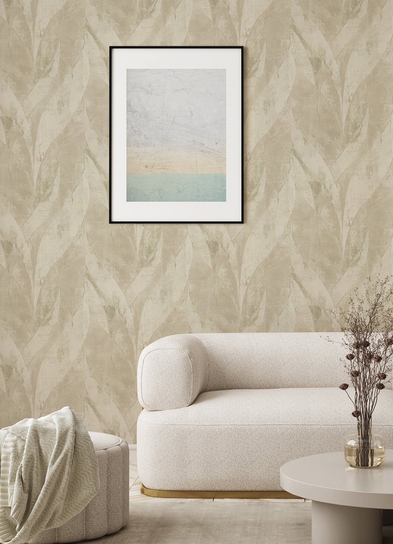 Advantage 4096-520033 Blake Light Grey Leaf Wallpaper