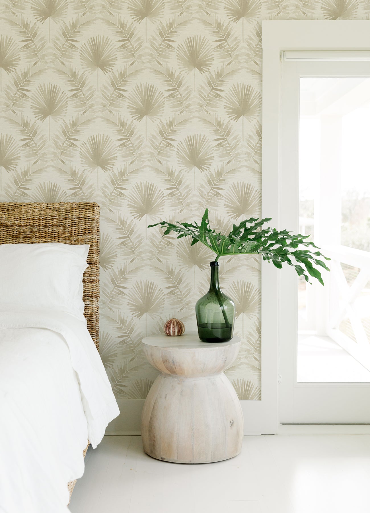 A-Street Prints 4121-26913 Calla Taupe Painted Palm Wallpaper