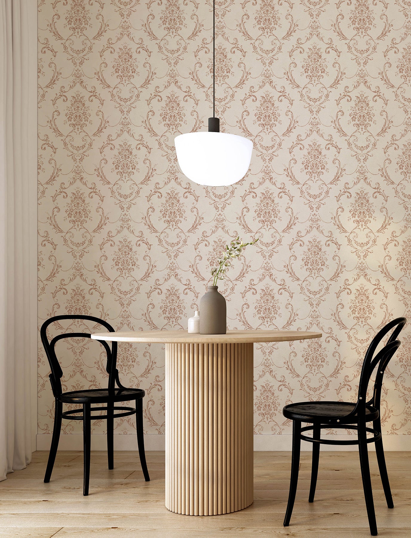 Advantage 4157-25041 Glenda Copper Floral Damask Wallpape