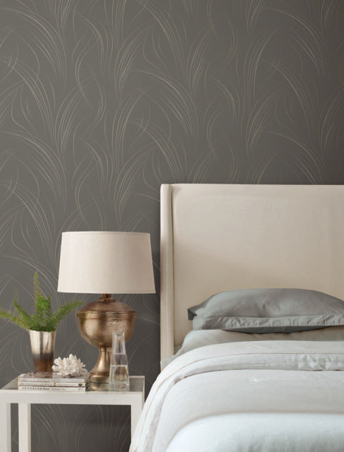 York Wallcoverings EV3936 Graceful Wisp Gray Wallpaper