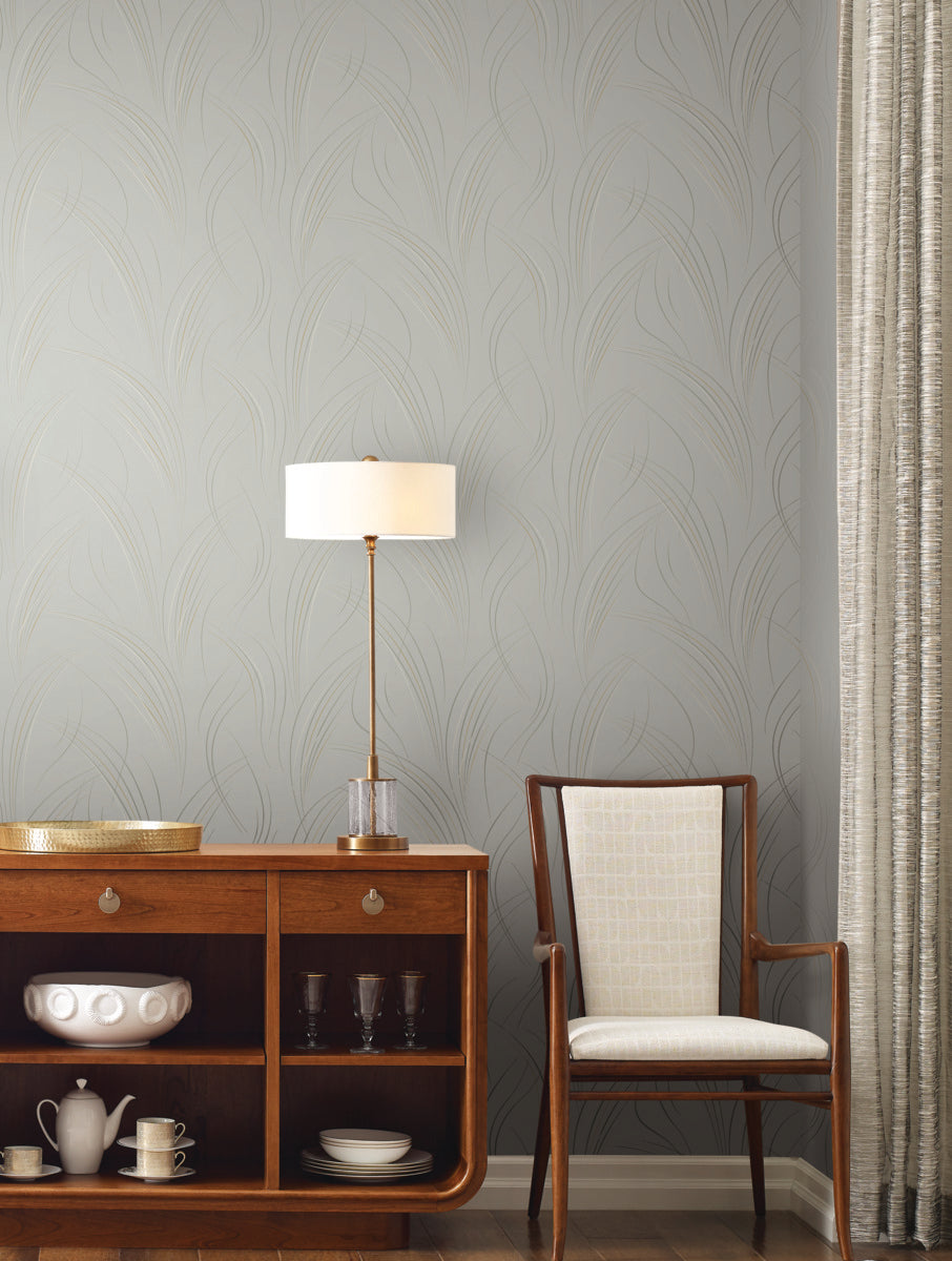 York Wallcoverings EV3937 Graceful Wisp Beige Wallpaper