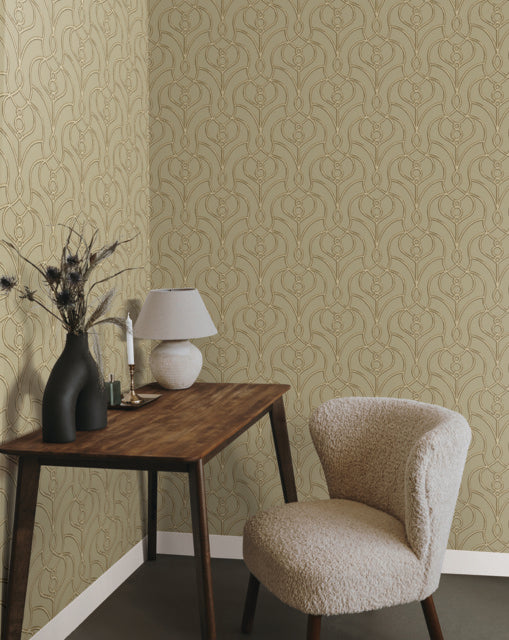 York Wallcoverings EV3947 Divine Trellis Beige Wallpaper