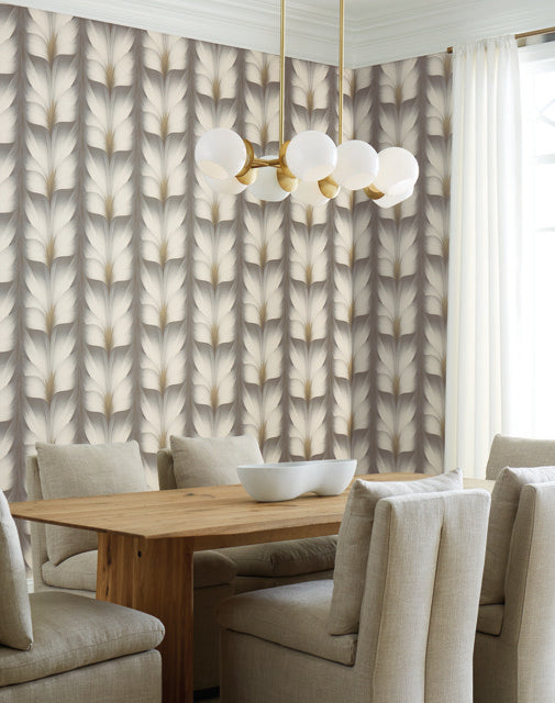 York Wallcoverings EV3953 Lotus Light Stripe Gray Wallpaper