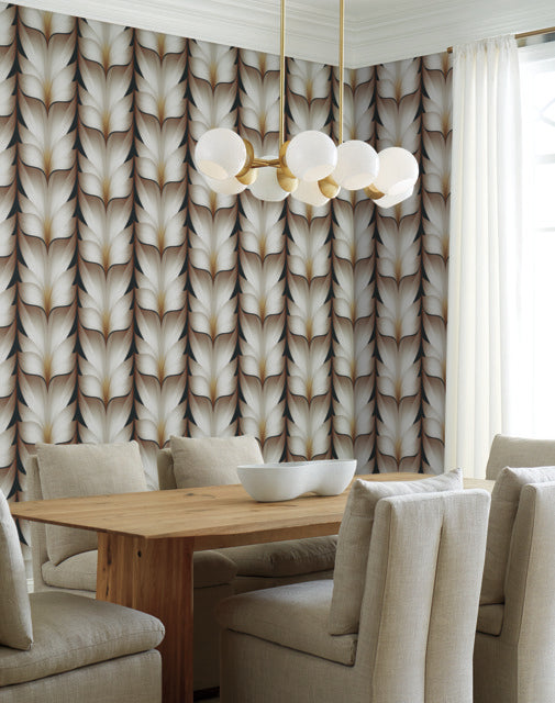 York Wallcoverings EV3954 Lotus Light Stripe Black Wallpaper