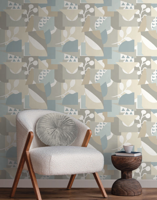 York Wallcoverings OI0673 Cut Outs Blue Wallpaper