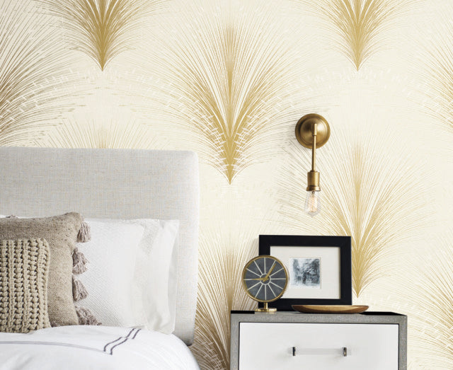 York Wallcoerings OI0683 Papyrus Plume Ivory Wallpaper