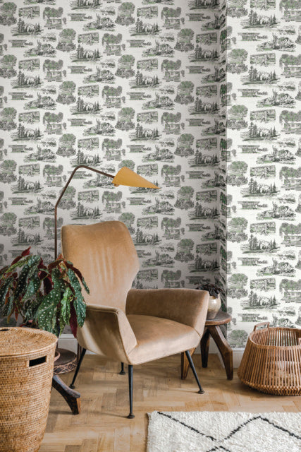 York RT7863 Modern Vista Toile Wallpaper