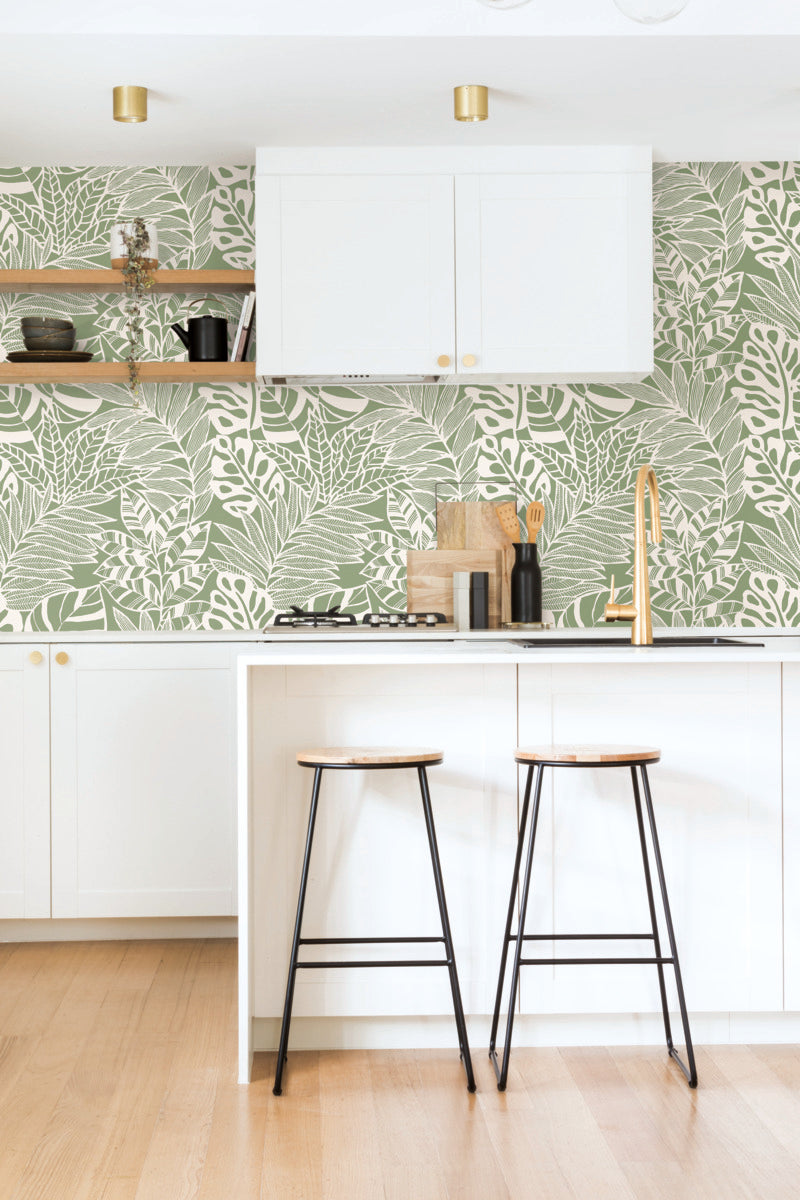 York Wallcoverings SS2577 Jungle Leaves Wallpaper