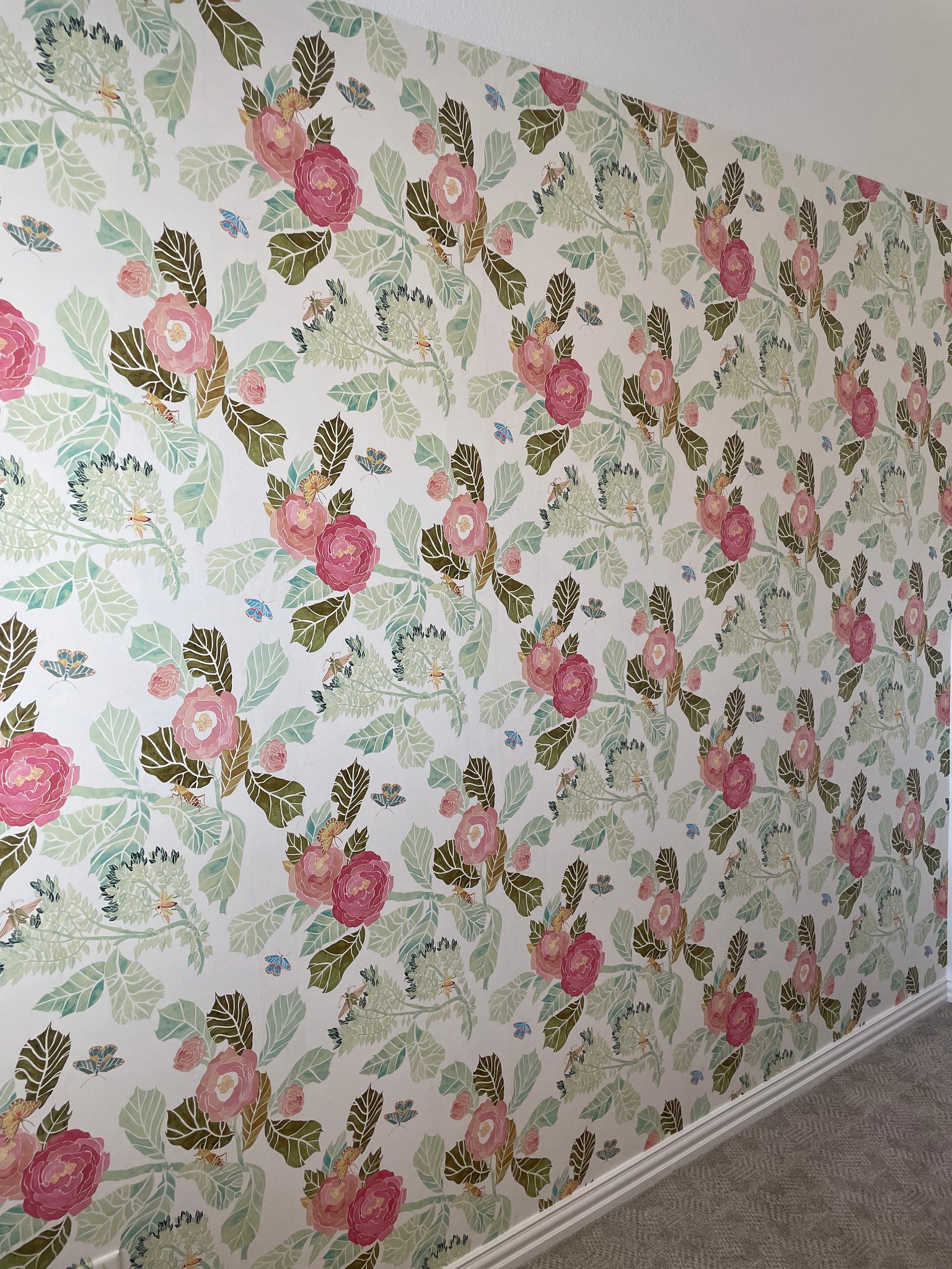 York Wallcoverings MK1126  Watercolor Roses Wallpaper